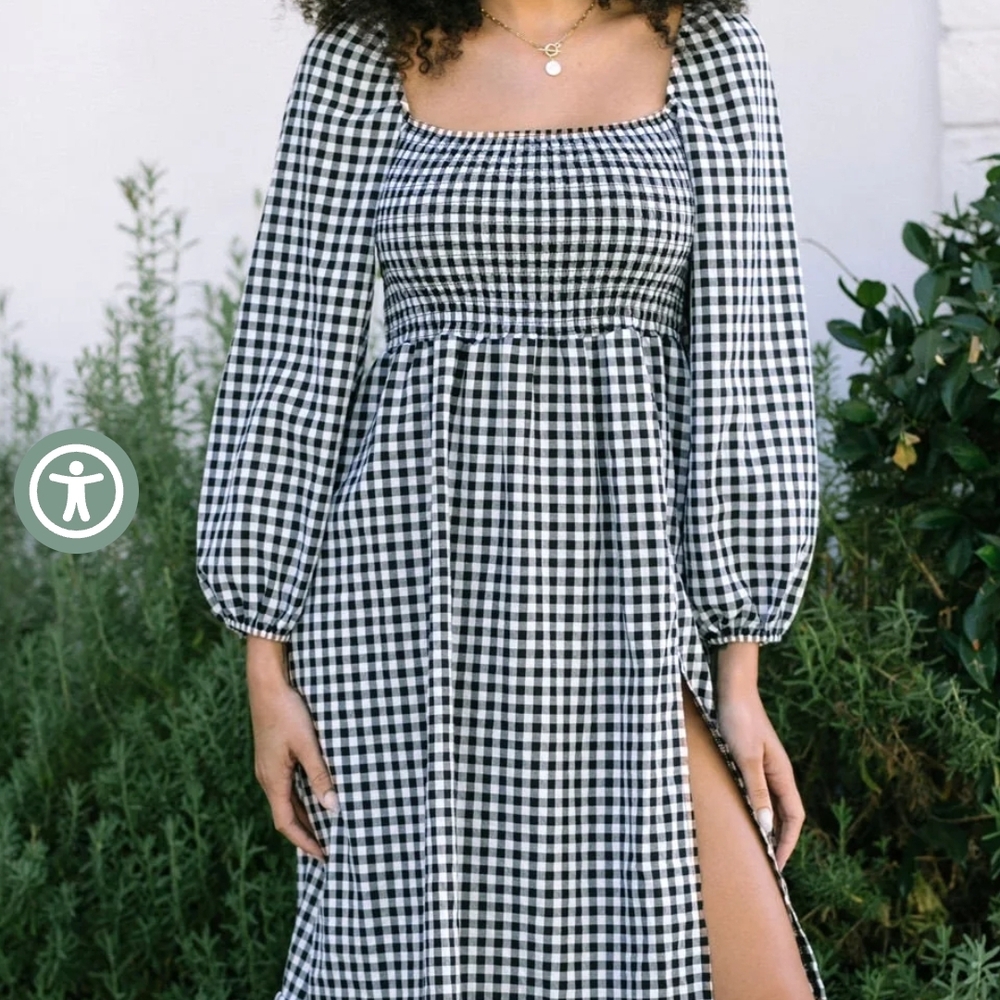 Gingham Black and White Women's Dress